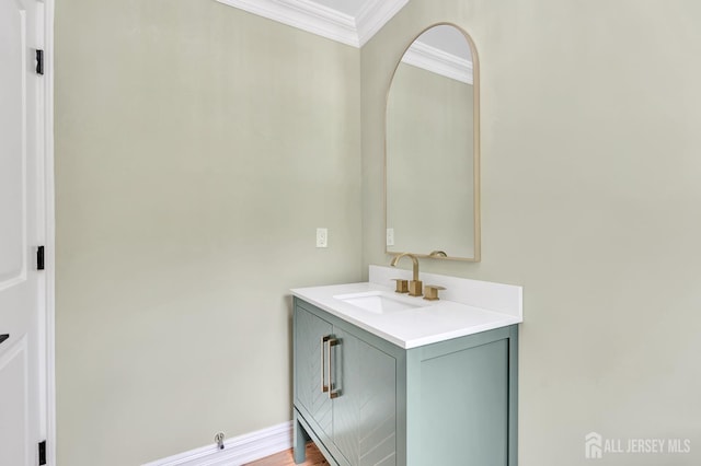 737 Wingate Dr, Bridgewater, NJ 08807 - bathroom featuring ornamental molding and vanity