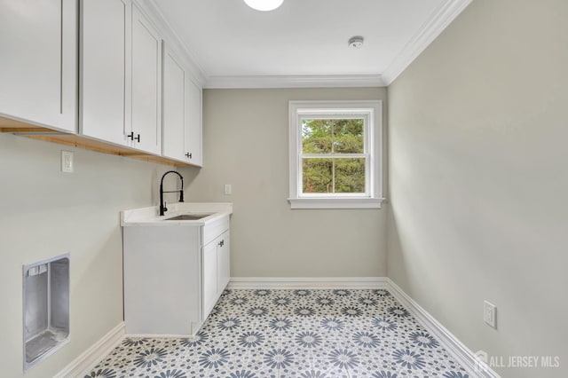 737 Wingate Dr, Bridgewater, NJ 08807 - washroom with a sink and ornamental molding