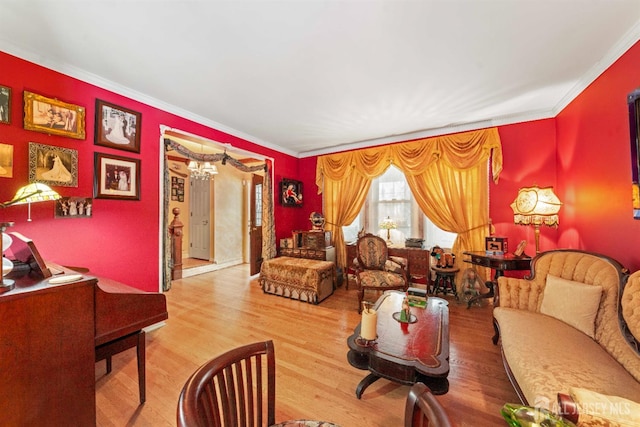 545 Myrtle Ave, Woodbridge Proper, NJ 07095 - living room featuring ornamental molding and wood finished floors