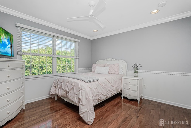 5 Bridle Ct, Monroe, NJ 08831 - bedroom with multiple windows, wood finished floors, baseboards, crown molding, and recessed lighting