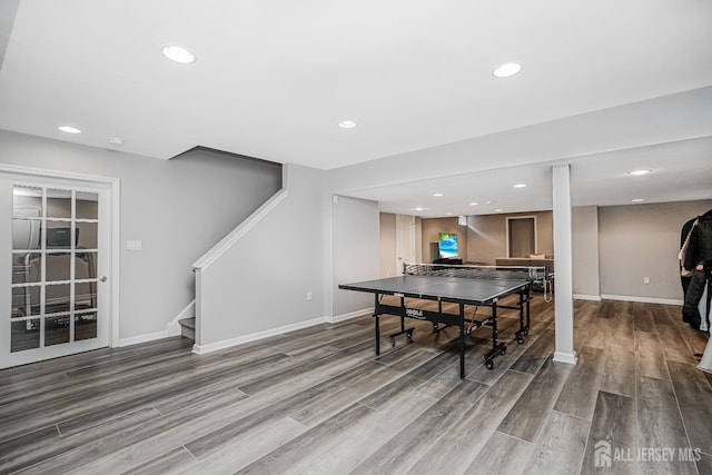 5 Bridle Ct, Monroe, NJ 08831 - playroom featuring wood finished floors, recessed lighting, and baseboards