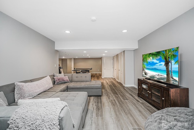 5 Bridle Ct, Monroe, NJ 08831 - living room with light wood finished floors, recessed lighting, and baseboards