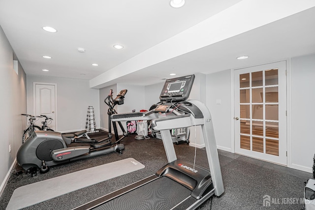 5 Bridle Ct, Monroe, NJ 08831 - exercise area featuring recessed lighting and baseboards