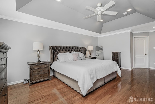 5 Bridle Ct, Monroe, NJ 08831 - bedroom featuring recessed lighting, wood finished floors, baseboards, ornamental molding, and ceiling fan