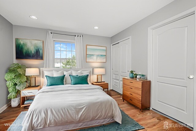 5 Bridle Ct, Monroe, NJ 08831 - bedroom with light wood finished floors, a closet, and recessed lighting