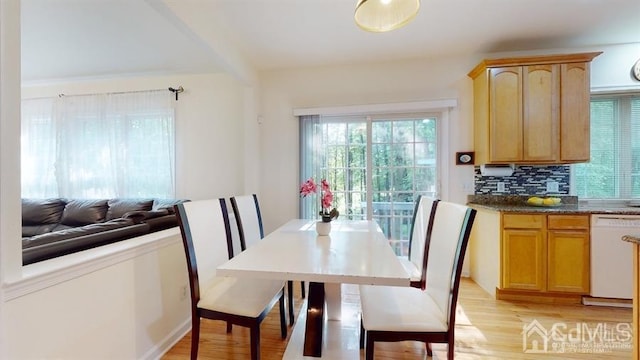 dining room featuring light hardwood / wood-style flooring