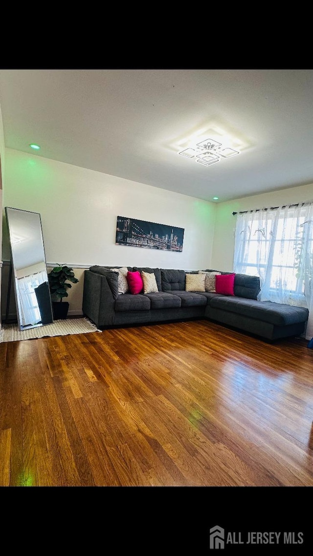 living room featuring hardwood / wood-style flooring