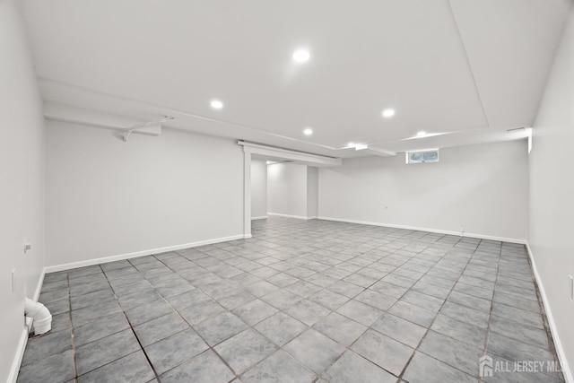 19 Grossweiler Ln, Parlin, NJ 08859 - finished below grade area featuring recessed lighting, light tile patterned floors, and baseboards