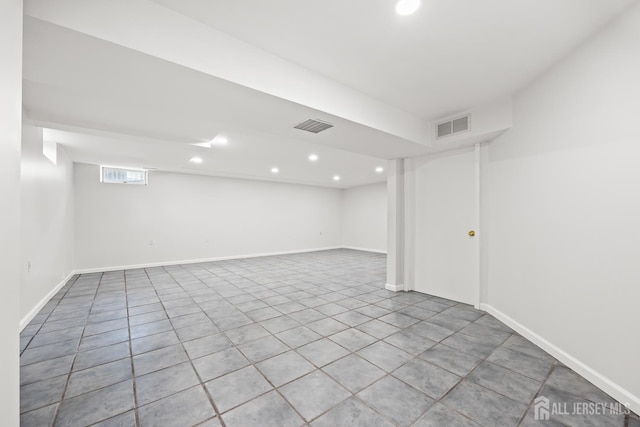 19 Grossweiler Ln, Parlin, NJ 08859 - basement with recessed lighting, tile patterned floors, and baseboards