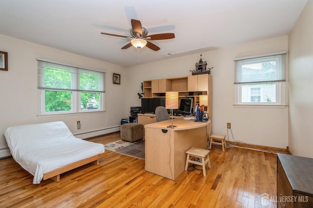 27 Briarwood Dr, Old Bridge, NJ 07747 - office space featuring baseboard heating, light wood finished floors, and ceiling fan