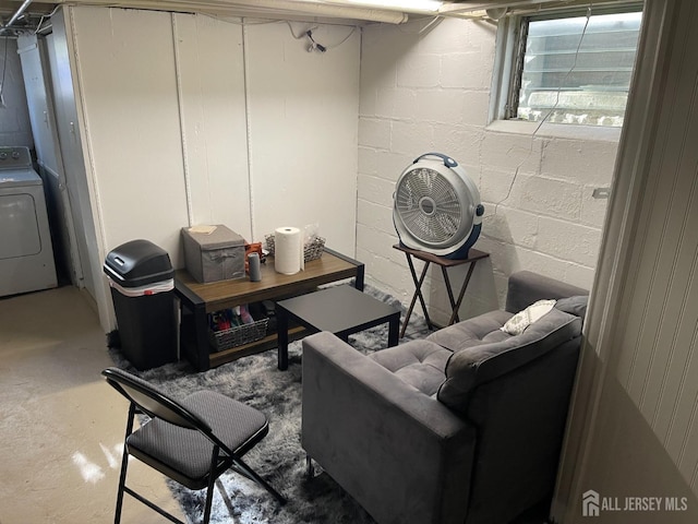 interior space with washer / clothes dryer