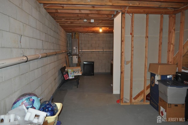 12 Sunny Ct, Monroe, NJ 08831 - unfinished basement with electric panel and concrete block wall