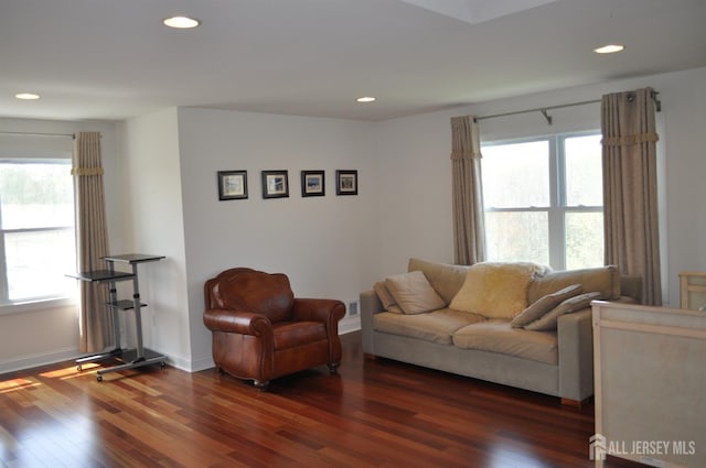 12 Sunny Ct, Monroe, NJ 08831 - living area with wood finished floors, recessed lighting, and baseboards