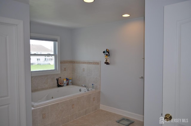 12 Sunny Ct, Monroe, NJ 08831 - full bathroom with a whirlpool tub, tile patterned floors, and baseboards