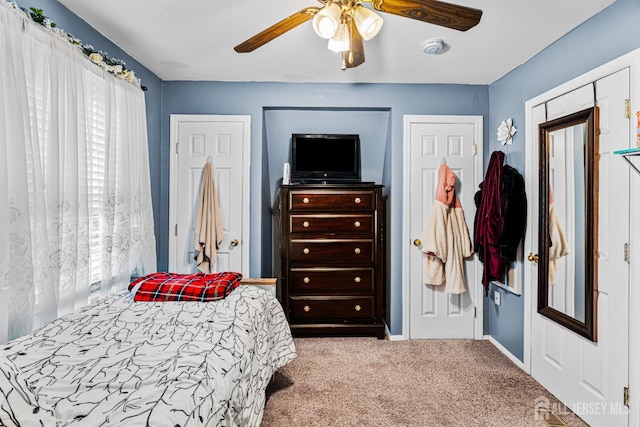 249 Garfield Ave, Old Bridge, NJ 08879 - bedroom with carpet floors, baseboards, and a ceiling fan