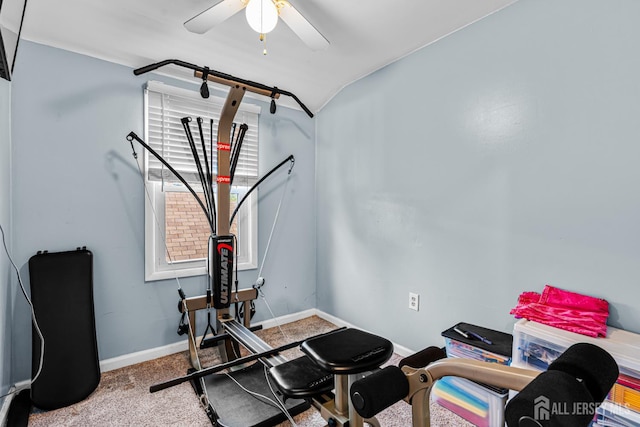 249 Garfield Ave, Old Bridge, NJ 08879 - exercise area with baseboards and ceiling fan