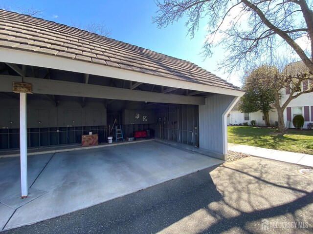 view of garage