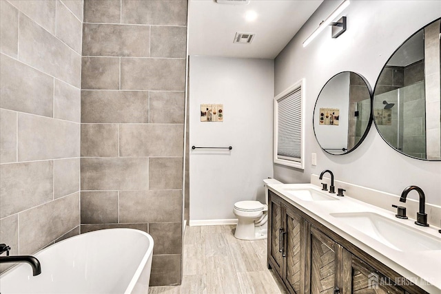 18 Rosewood Rd, Edison, NJ 08817 - full bath with a freestanding bath, double vanity, and tiled shower