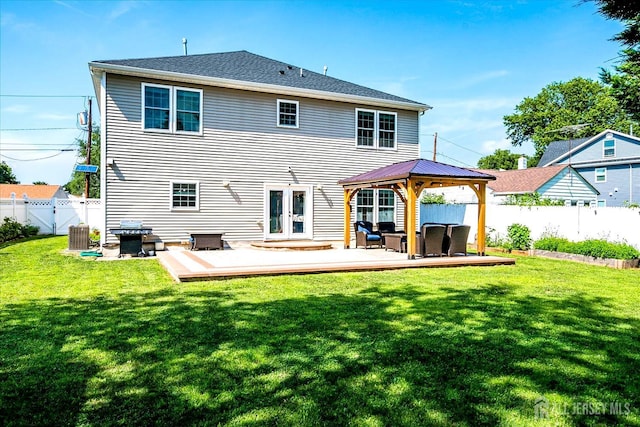 18 Rosewood Rd, Edison, NJ 08817 - rear view of property featuring a gazebo, a fenced backyard, and a wooden deck