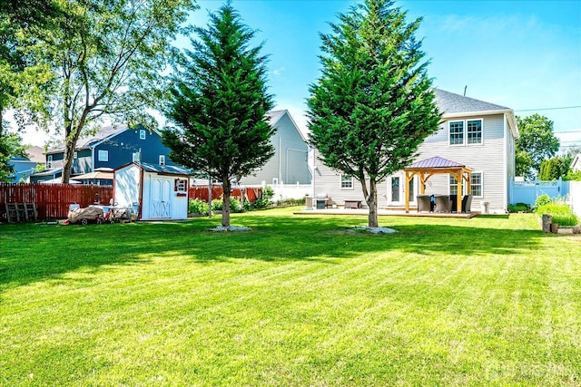 18 Rosewood Rd, Edison, NJ 08817 - fenced backyard with a gazebo and a storage shed