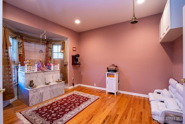 10 Eddie Ct, South Brunswick, NJ 08810 - bar with baseboards, light wood-type flooring, and recessed lighting