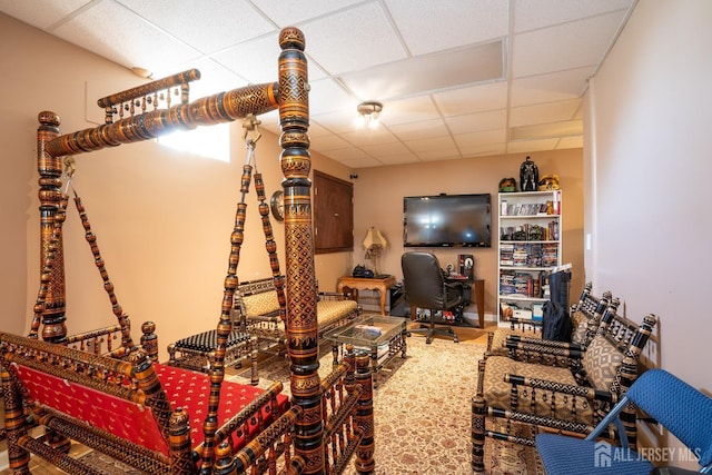 10 Eddie Ct, South Brunswick, NJ 08810 - living area featuring a drop ceiling