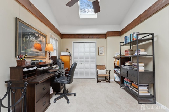 341 Ellis Pkwy, Piscataway, NJ 08854 - carpeted office featuring lofted ceiling and a skylight
