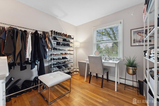 341 Ellis Pkwy, Piscataway, NJ 08854 - spacious closet with wood finished floors and baseboard heating