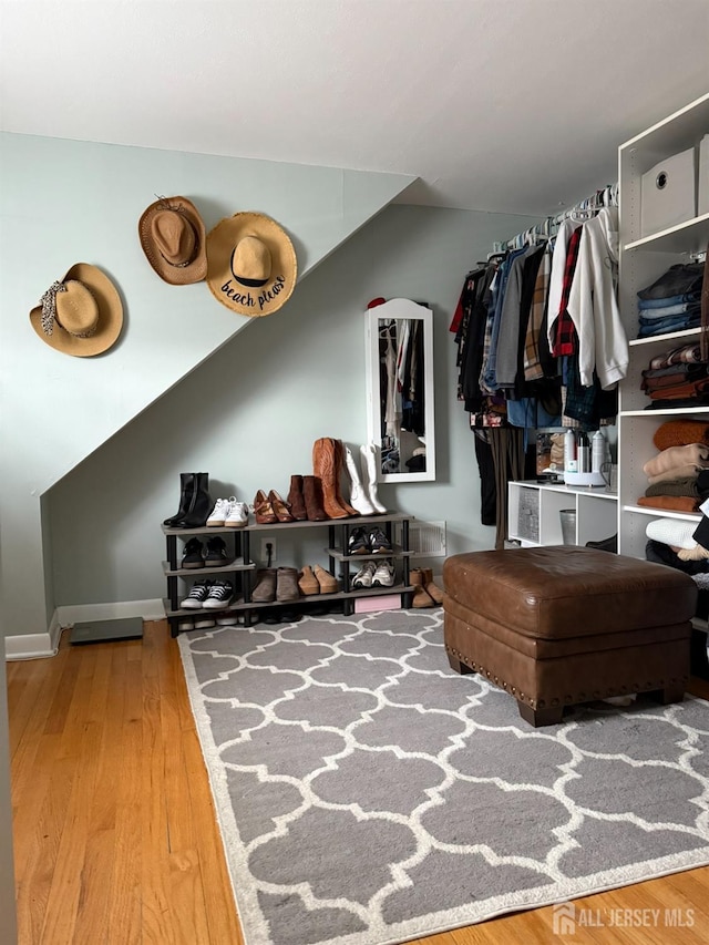 interior space featuring wood finished floors