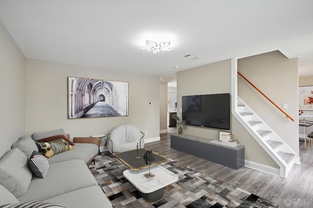 431-431 Garfield Ave, South Plainfield, NJ 07080 - living room with wood finished floors and stairway