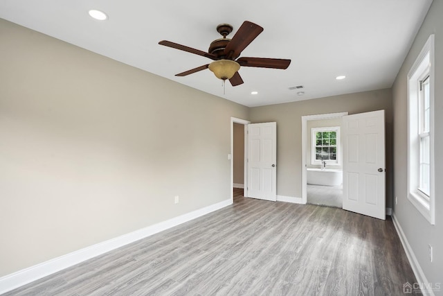 431-431 Garfield Ave, South Plainfield, NJ 07080 - unfurnished bedroom featuring wood finished floors, recessed lighting, and ceiling fan