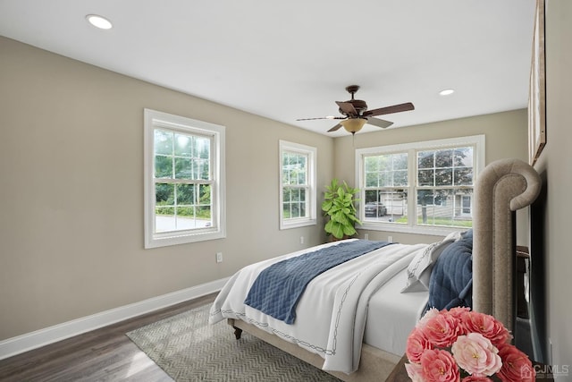 431-431 Garfield Ave, South Plainfield, NJ 07080 - bedroom with wood finished floors, recessed lighting, and ceiling fan
