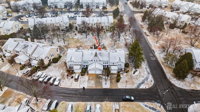 bird's eye view with a residential view