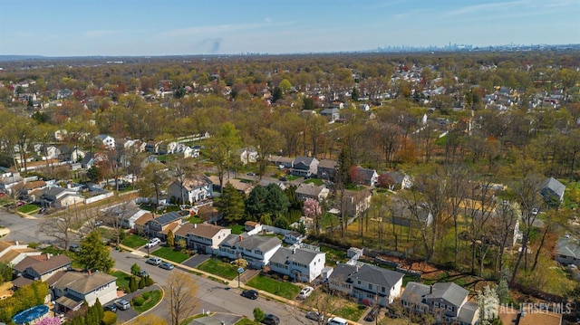 bird's eye view featuring a residential view