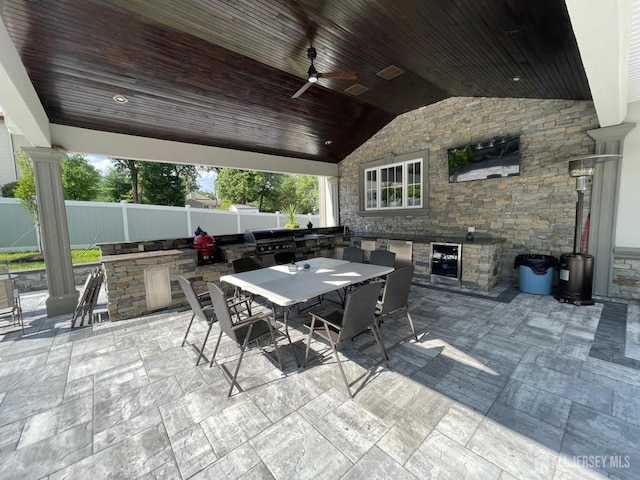 260 Church Ln, North Brunswick, NJ 08902 - view of patio featuring outdoor dining area and a ceiling fan