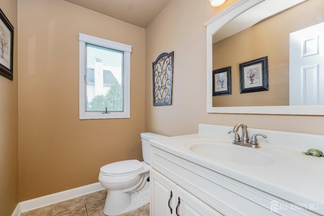 415 Spotswood Englishtown Rd, Monroe, NJ 08831 - bathroom with toilet, baseboards, vanity, and tile patterned floors