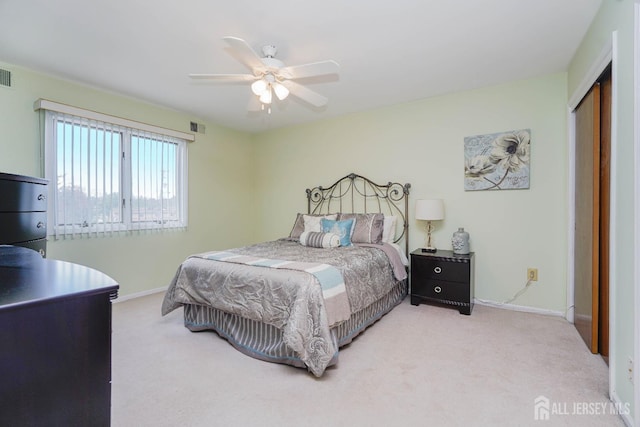 415 Spotswood Englishtown Rd, Monroe, NJ 08831 - carpeted bedroom with baseboards, a closet, and a ceiling fan