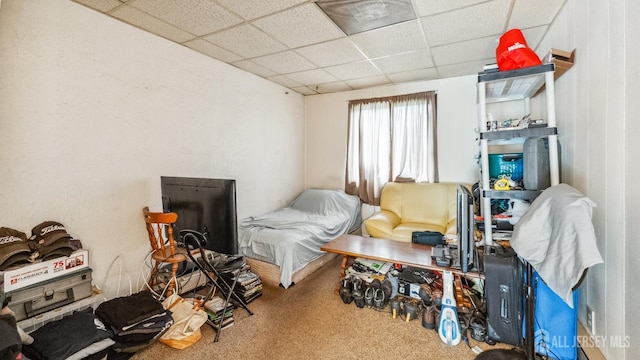 587 Malboro Rd, Old Bridge, NJ 08857 - carpeted bedroom featuring a drop ceiling
