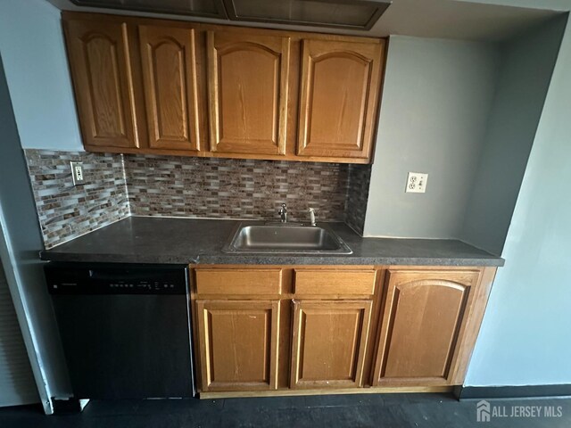 kitchen featuring sink, backsplash, and dishwasher