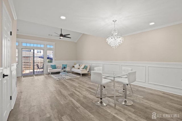 77 Winthrop Rd Unit C, Monroe Township, NJ 08331 - interior space featuring crown molding, a decorative wall, ceiling fan with notable chandelier, and wood finished floors