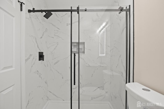77 Winthrop Rd Unit C, Monroe Township, NJ 08331 - bathroom featuring a marble finish shower and toilet