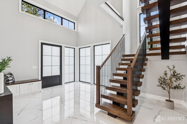 entrance foyer featuring a high ceiling