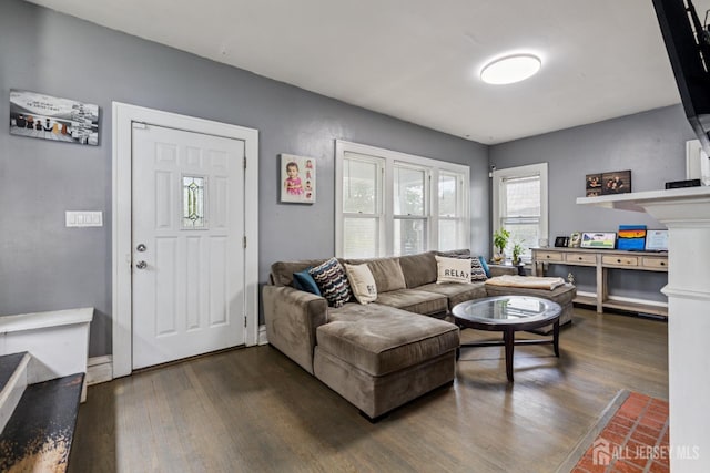 263 Bordentown Ave, South Amboy, NJ 08879 - living area featuring dark wood finished floors