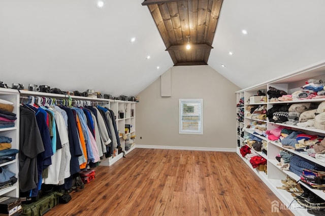 147 Grove Ave, Woodbridge Proper, NJ 07095 - walk in closet with wood finished floors and vaulted ceiling