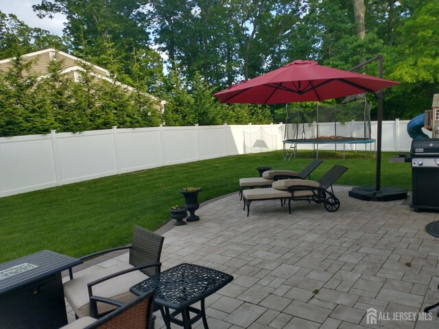 18 Timber Rd, East Brunswick, NJ 08816 - view of patio / terrace with a trampoline