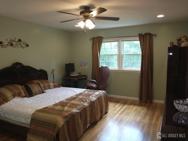 18 Timber Rd, East Brunswick, NJ 08816 - bedroom featuring light wood-style floors, baseboards, a ceiling fan, and recessed lighting