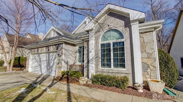 view of front of house with a garage