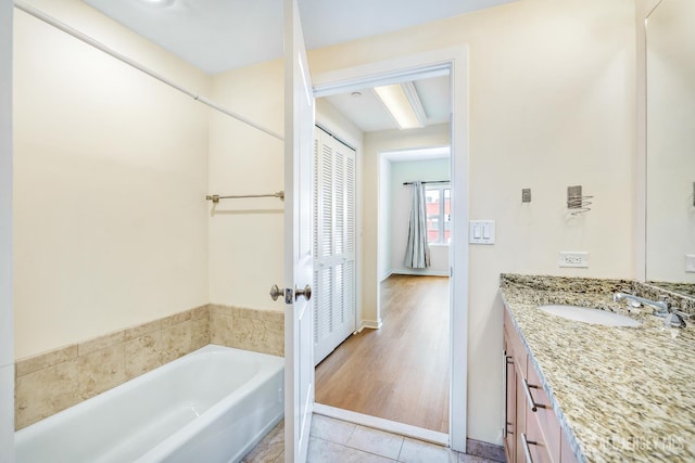 20 Livingston Ave Unit 504, New Brunswick, NJ 08901 - full bath with a bath, vanity, and tile patterned flooring
