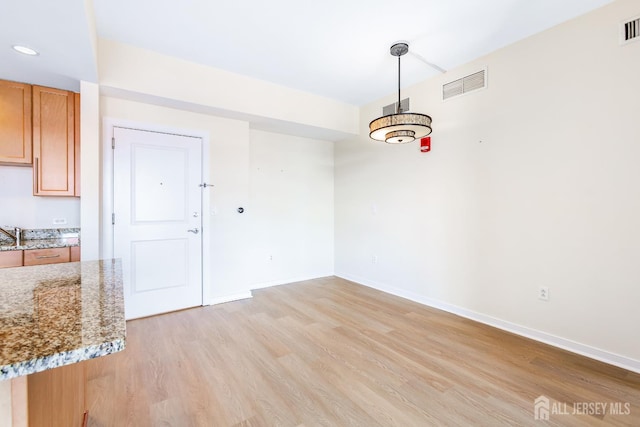 20 Livingston Ave Unit 504, New Brunswick, NJ 08901 - unfurnished dining area with light wood-type flooring and baseboards