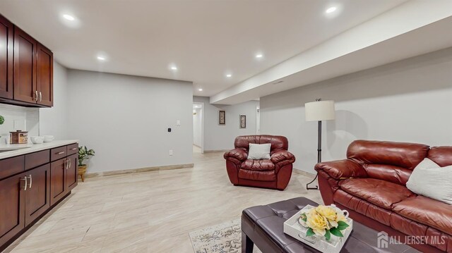 612 Magnolia Rd, North Brunswick, NJ 08902 - living area featuring recessed lighting and baseboards